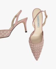 CHARLES & KEITH - Giày cao gót mũi nhọn Lace Slingback