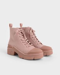 CHARLES & KEITH - Giày boots nữ thắt dây Lace Up Ankle