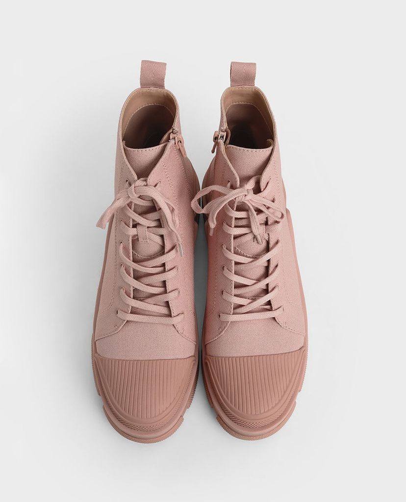 CHARLES & KEITH - Giày boots nữ thắt dây Lace Up Ankle