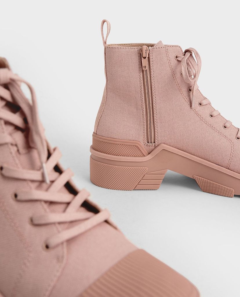 CHARLES & KEITH - Giày boots nữ thắt dây Lace Up Ankle