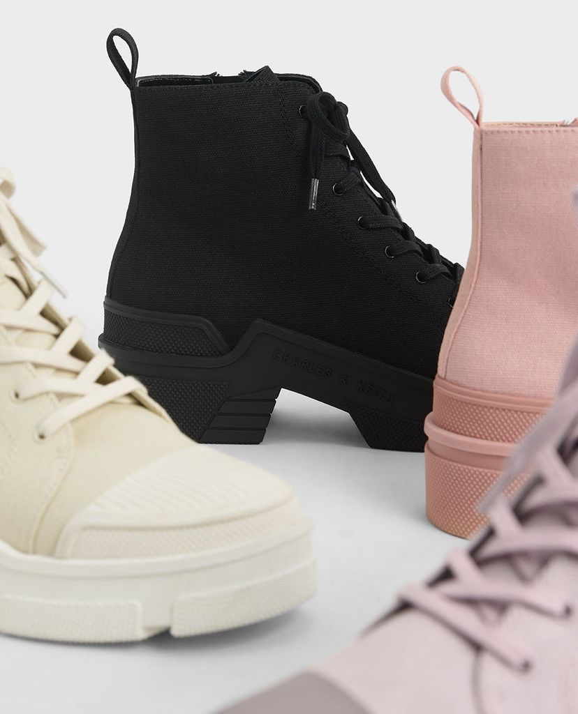 CHARLES & KEITH - Giày boots nữ thắt dây Lace Up Ankle