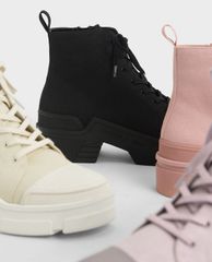 CHARLES & KEITH - Giày boots nữ thắt dây Lace Up Ankle