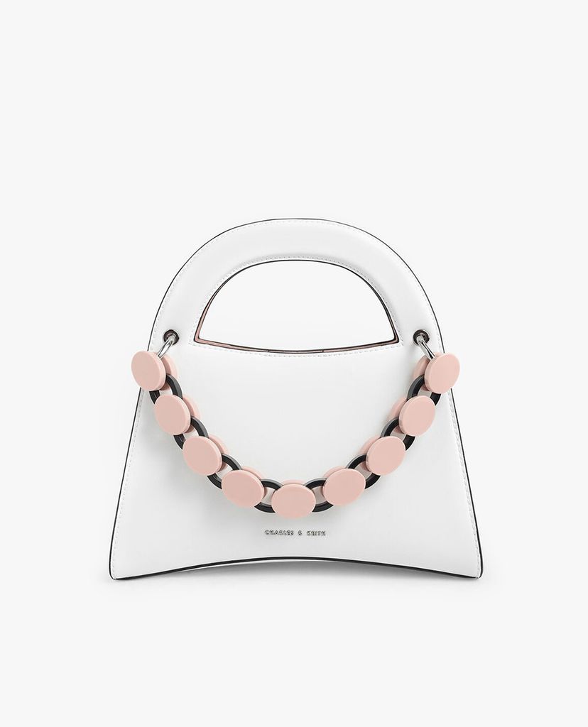 CHARLES & KEITH - Túi xách tay hình thang Acrylic Top Handle Sculptural
