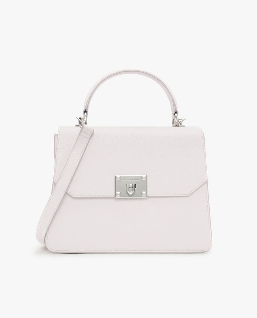 CHARLES & KEITH - Túi xách tay nữ chữ nhật Classic Push Lock