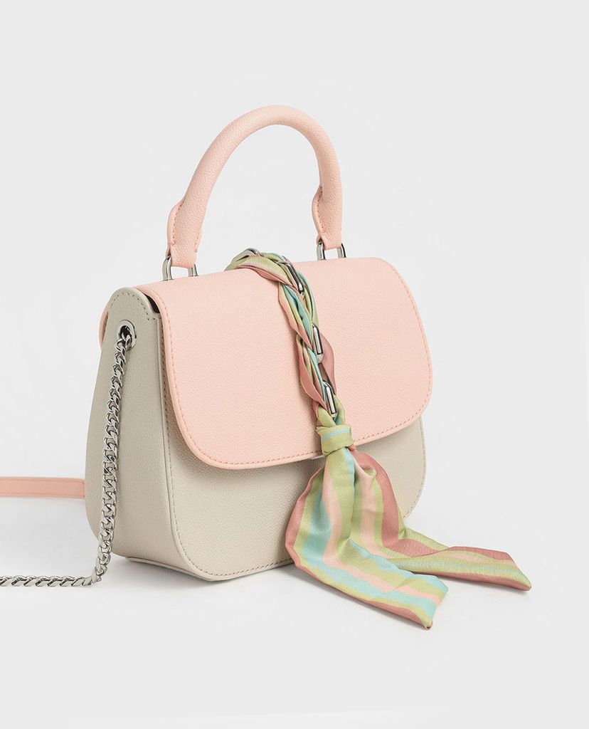 CHARLES & KEITH - Túi xách tay nắp gập Braided Front Flap