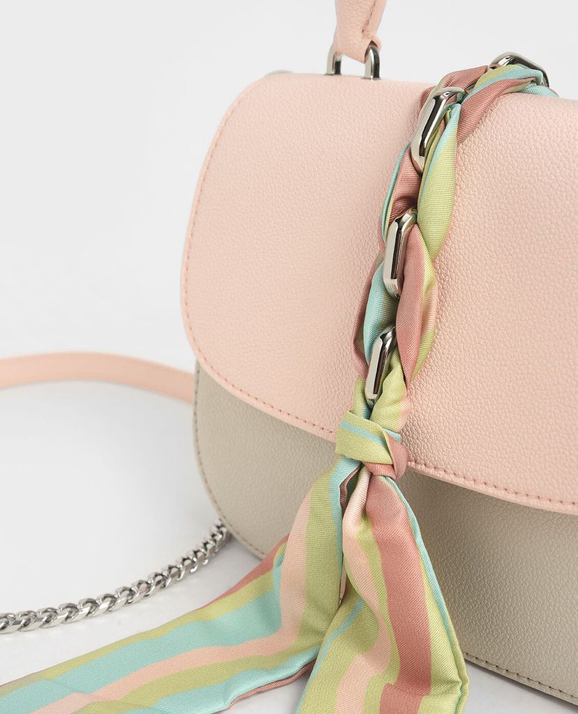 CHARLES & KEITH - Túi xách tay nắp gập Braided Front Flap