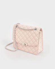 CHARLES & KEITH - Túi đeo vai nữ chữ nhật Quilted Chain Strap