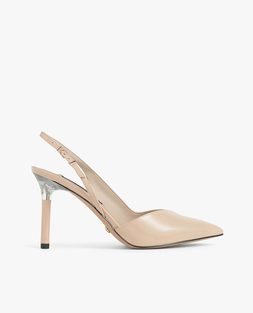 CHARLES & KEITH - Giày cao gót mũi nhọn Patent Leather Half D Orsay