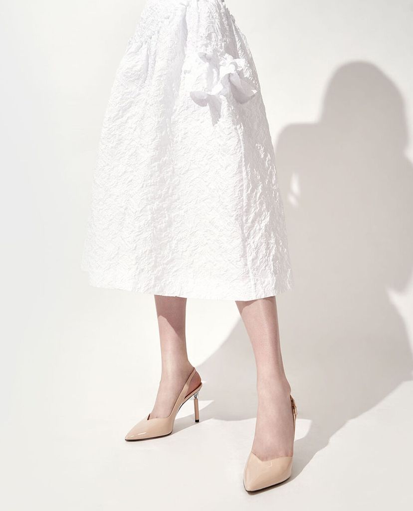 CHARLES & KEITH - Giày cao gót mũi nhọn Patent Leather Half D Orsay
