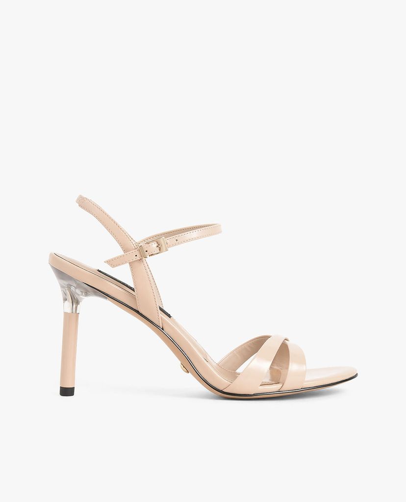 CHARLES & KEITH - Giày cao gót hở mũi Patent Leather Criss Cross
