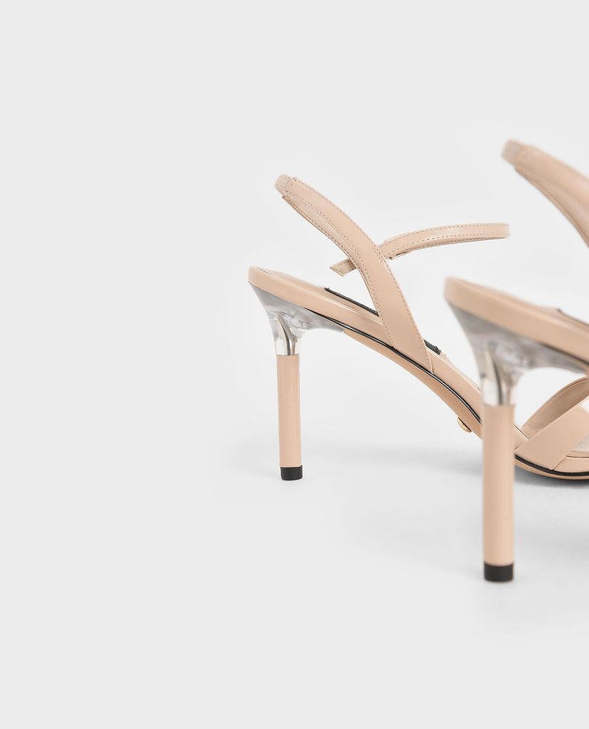 CHARLES & KEITH - Giày cao gót hở mũi Patent Leather Criss Cross