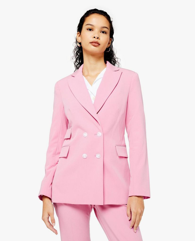 TOPSHOP - Áo blazer nữ tay dài Pink Double Breasted