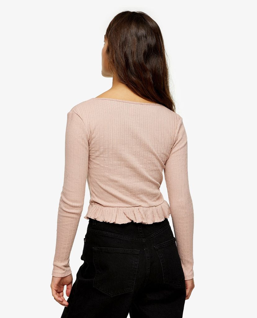 TOPSHOP - Áo cardigan nữ tay dài phối dây PETITE Pink Lace Up