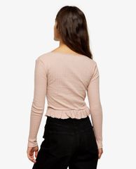 TOPSHOP - Áo cardigan nữ tay dài phối dây PETITE Pink Lace Up