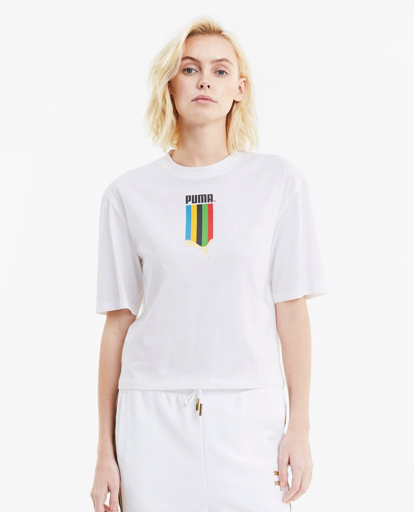 PUMA - Áo thun thể thao nữ tay lỡ TFS Graphic Regular