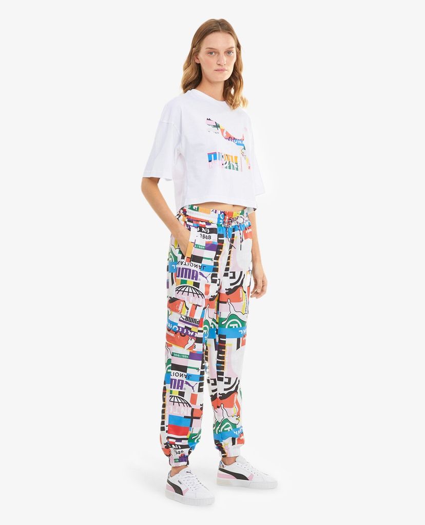 PUMA - Áo croptop nữ cổ tròn ngắn tay Sportstyle INTL Game