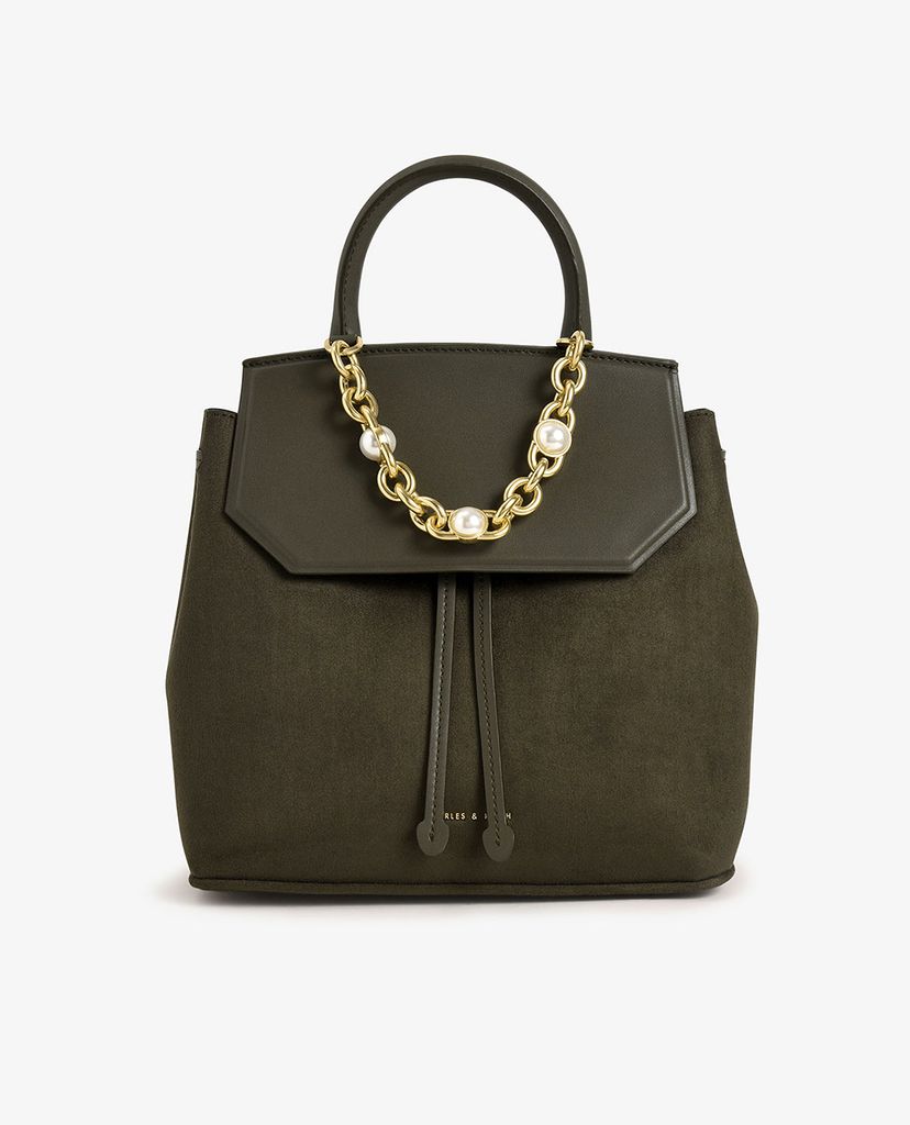 CHARLES & KEITH - Balo nữ rút dây Textured Chain Link