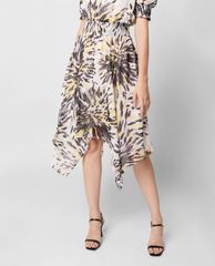 GIGI - Đầm mini cổ tròn ngắn tay Handkerchief