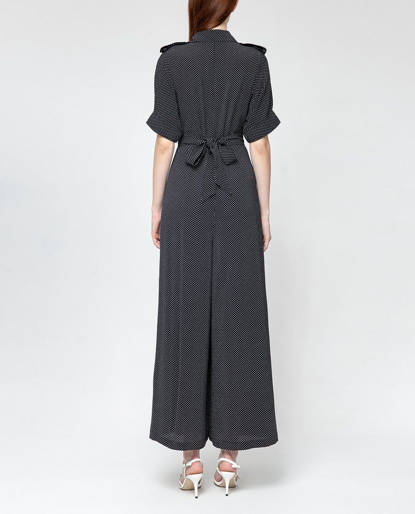 GIGI - Jumpsuits nữ cổ bẻ ống rộng Pokadot