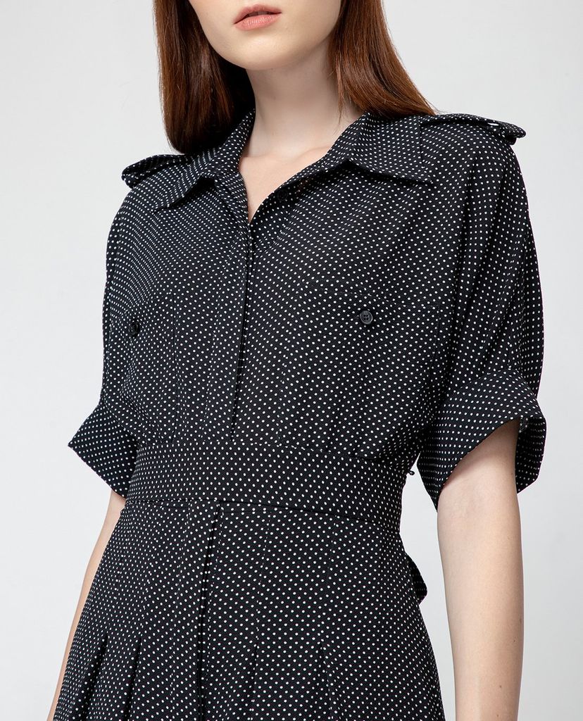 GIGI - Jumpsuits nữ cổ bẻ ống rộng Pokadot