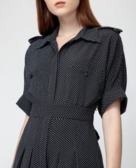 GIGI - Jumpsuits nữ cổ bẻ ống rộng Pokadot