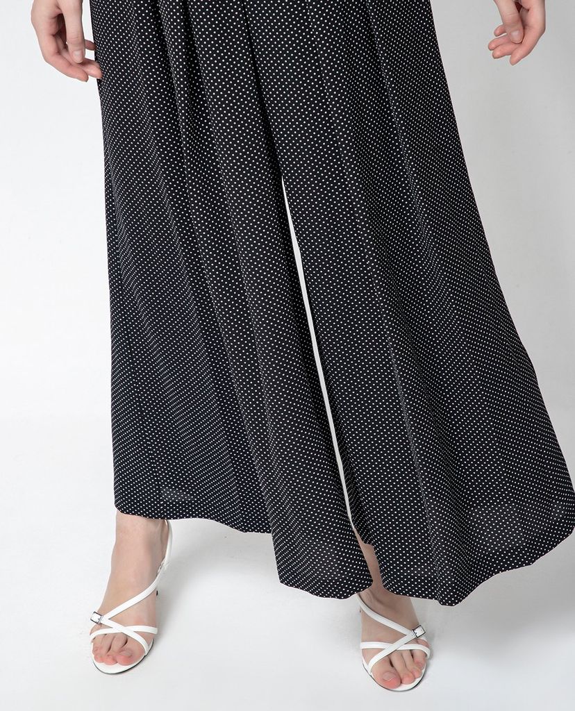 GIGI - Jumpsuits nữ cổ bẻ ống rộng Pokadot