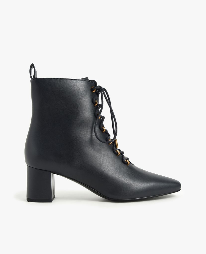 CHARLES & KEITH - Giày boots nữ Metallic Lace Up Ankle