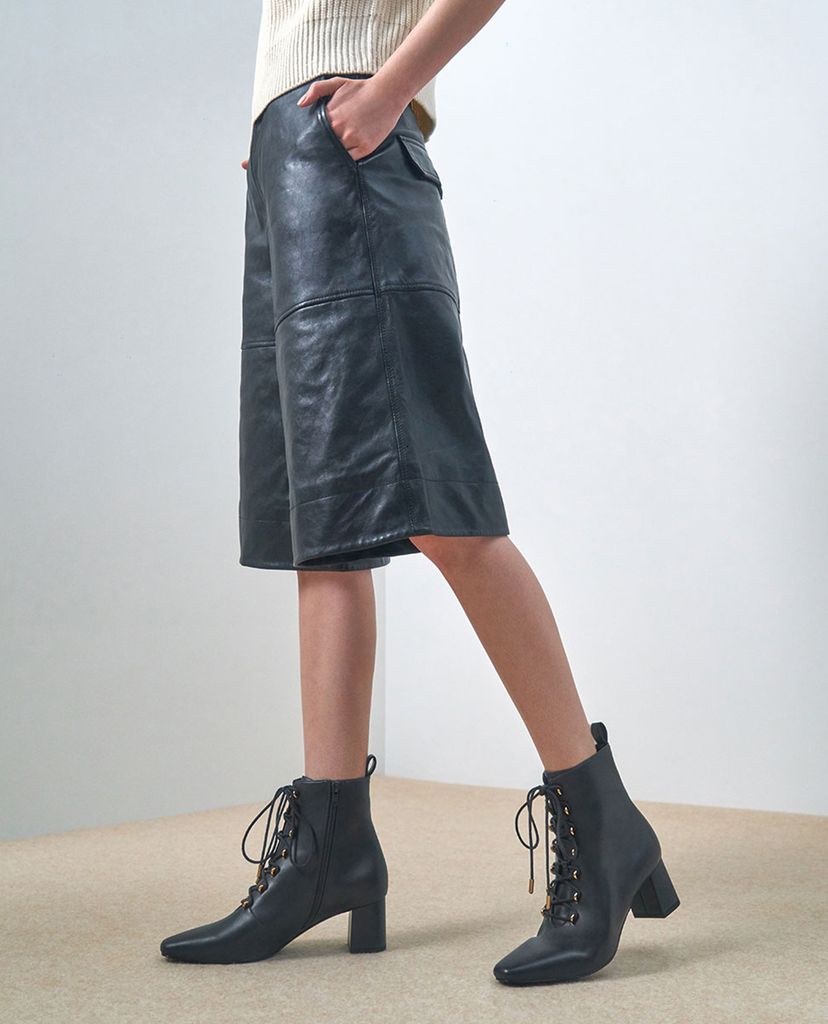 CHARLES & KEITH - Giày boots nữ Metallic Lace Up Ankle