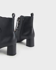 CHARLES & KEITH - Giày boots nữ Metallic Lace Up Ankle