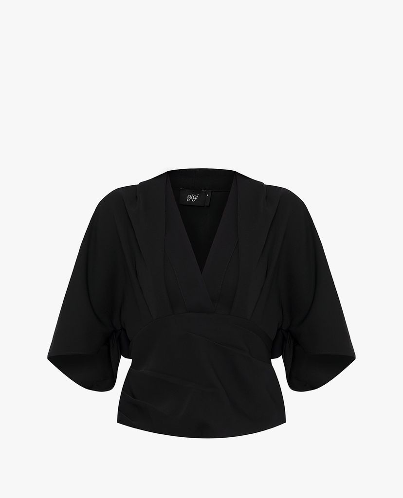 GIGI - Áo kiểu nữ cổ V tay cánh dơi Draped Kimono