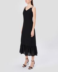 GIGI - Đầm midi hai dây cổ V phom suông