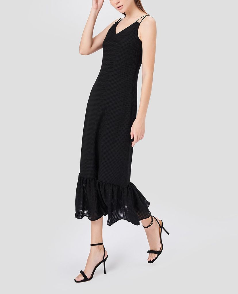 GIGI - Đầm midi hai dây cổ V phom suông