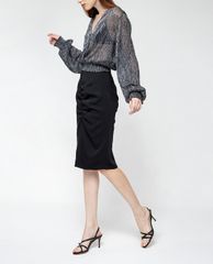 GIGI - Chân váy midi bút chì Ruched Split