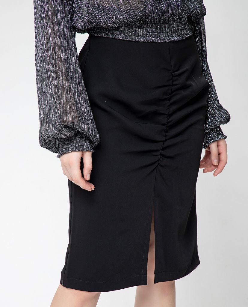 GIGI - Chân váy midi bút chì Ruched Split