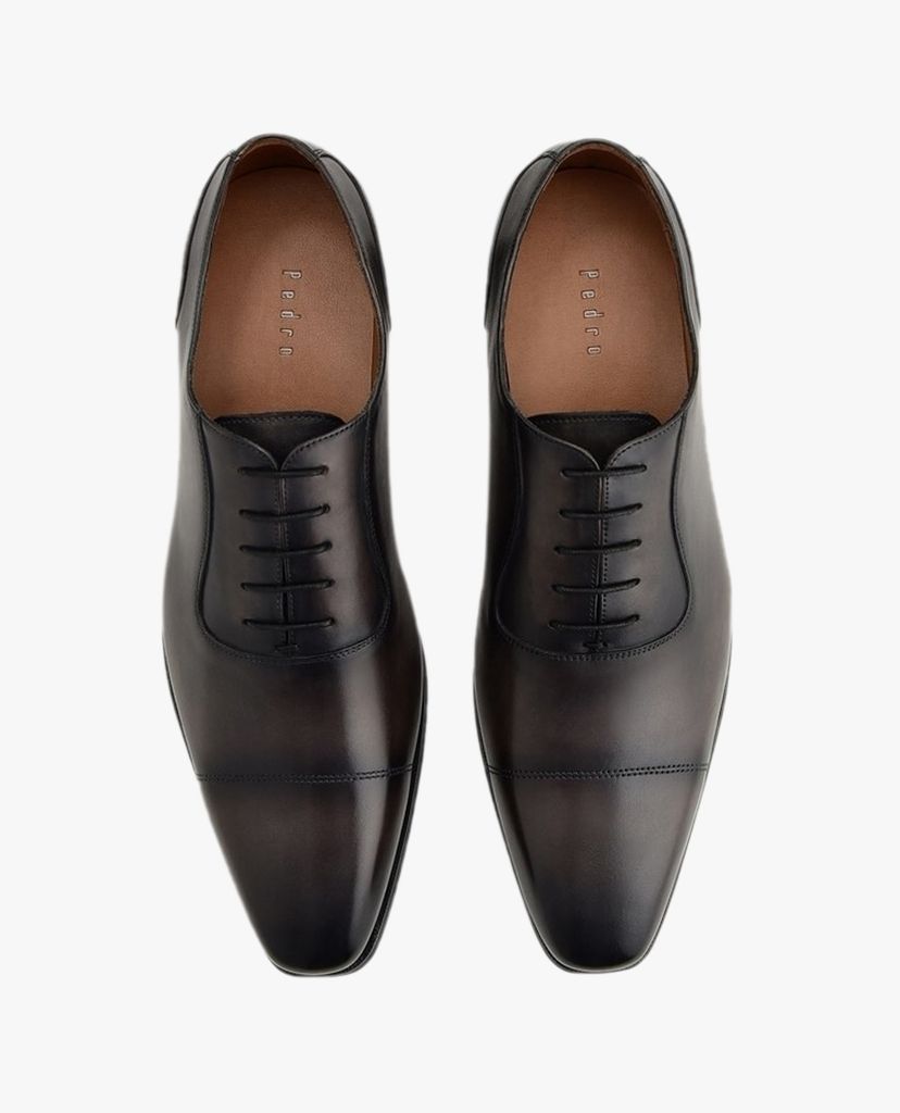 PEDRO - Giày oxford nam mũi nhọn Leather Cap Toe