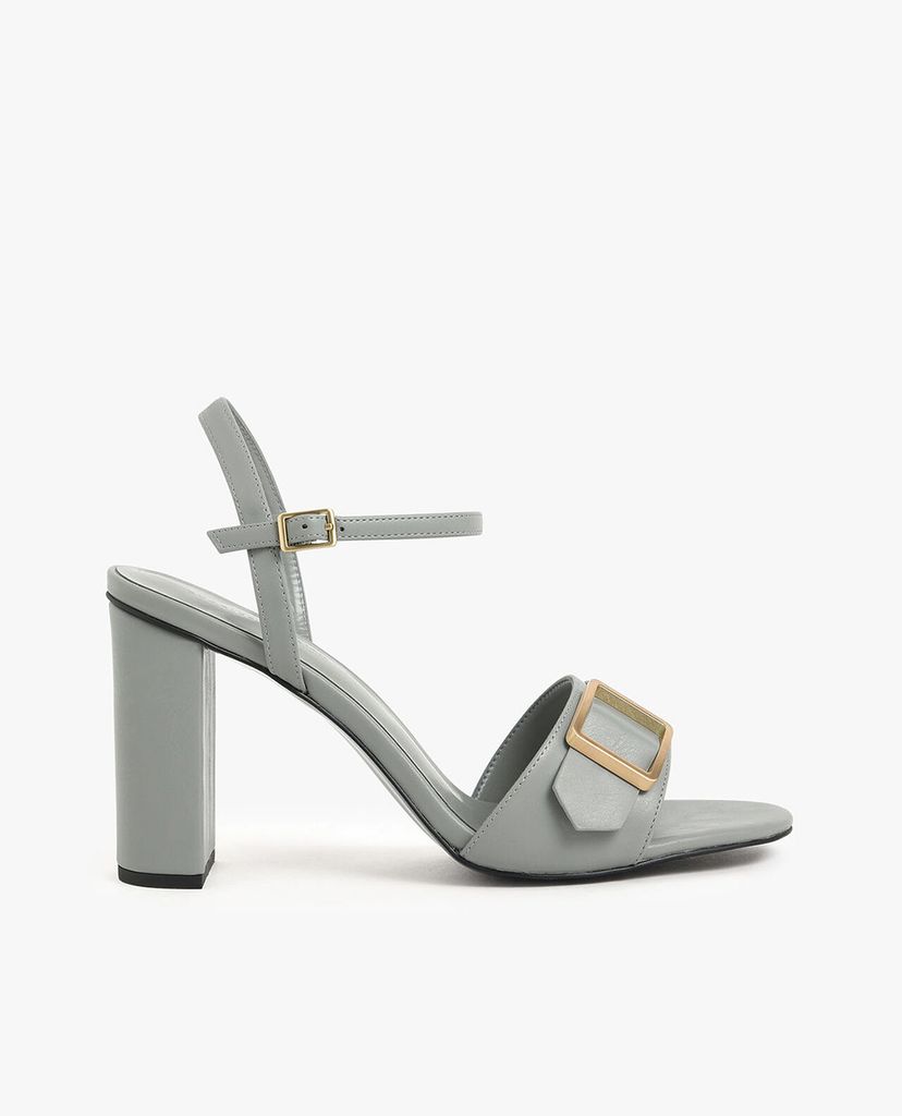 CHARLES & KEITH - Giày sandals cao gót Frame Buckle Chunky