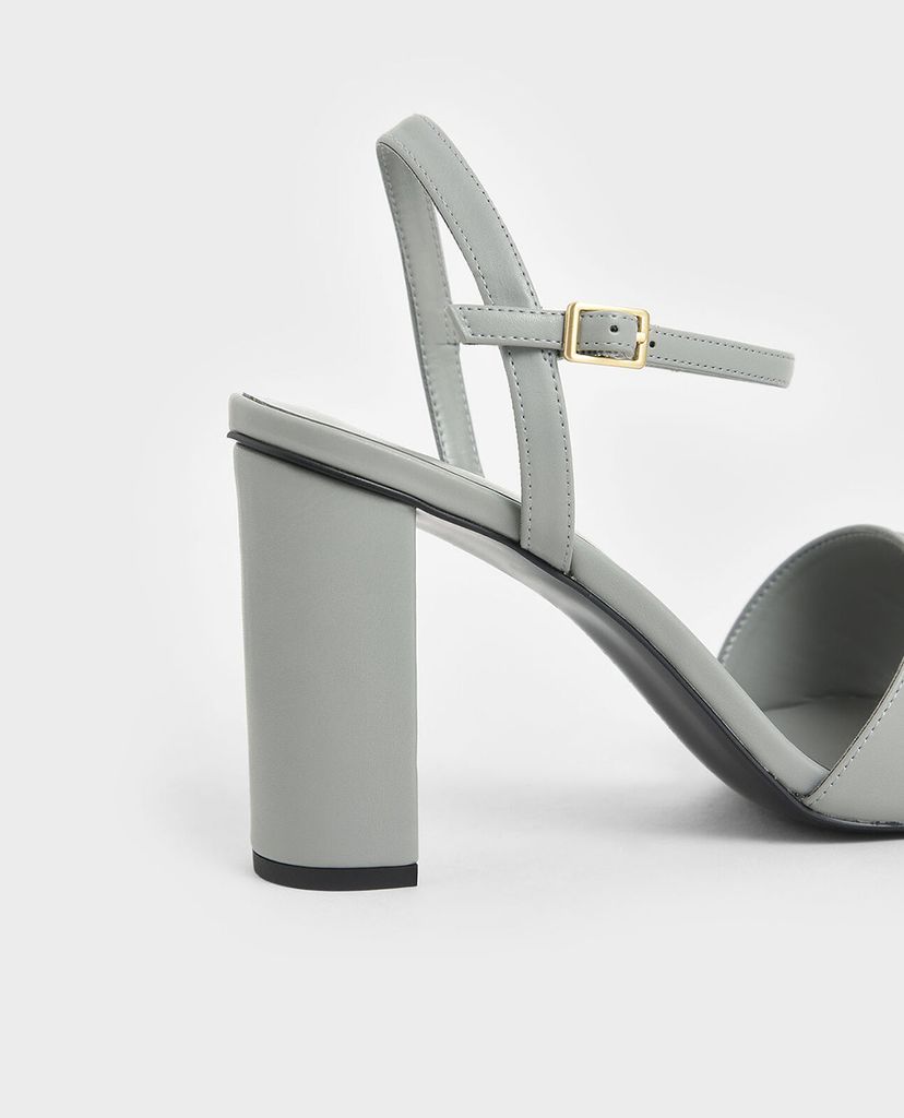 CHARLES & KEITH - Giày sandals cao gót Frame Buckle Chunky