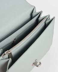 CHARLES & KEITH - Túi đeo chéo nữ Double Chain Strap Turn Lock