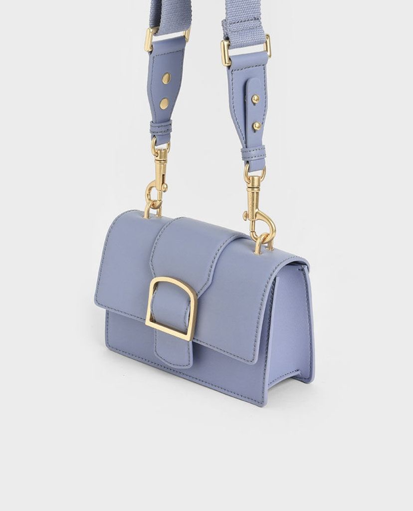 CHARLES & KEITH - Túi đeo chéo nữ chữ nhật Metallic Buckle