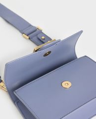 CHARLES & KEITH - Túi đeo chéo nữ chữ nhật Metallic Buckle