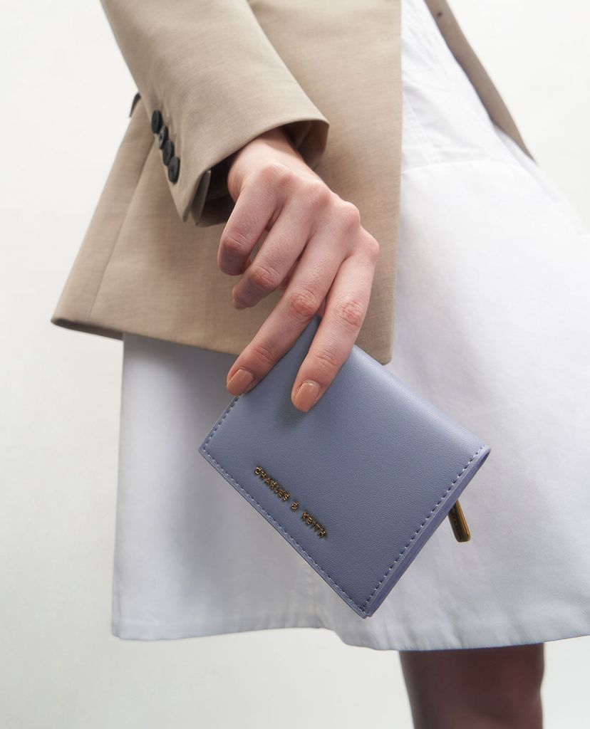 CHARLES & KEITH - Ví nữ mini dạng gập Zip Around