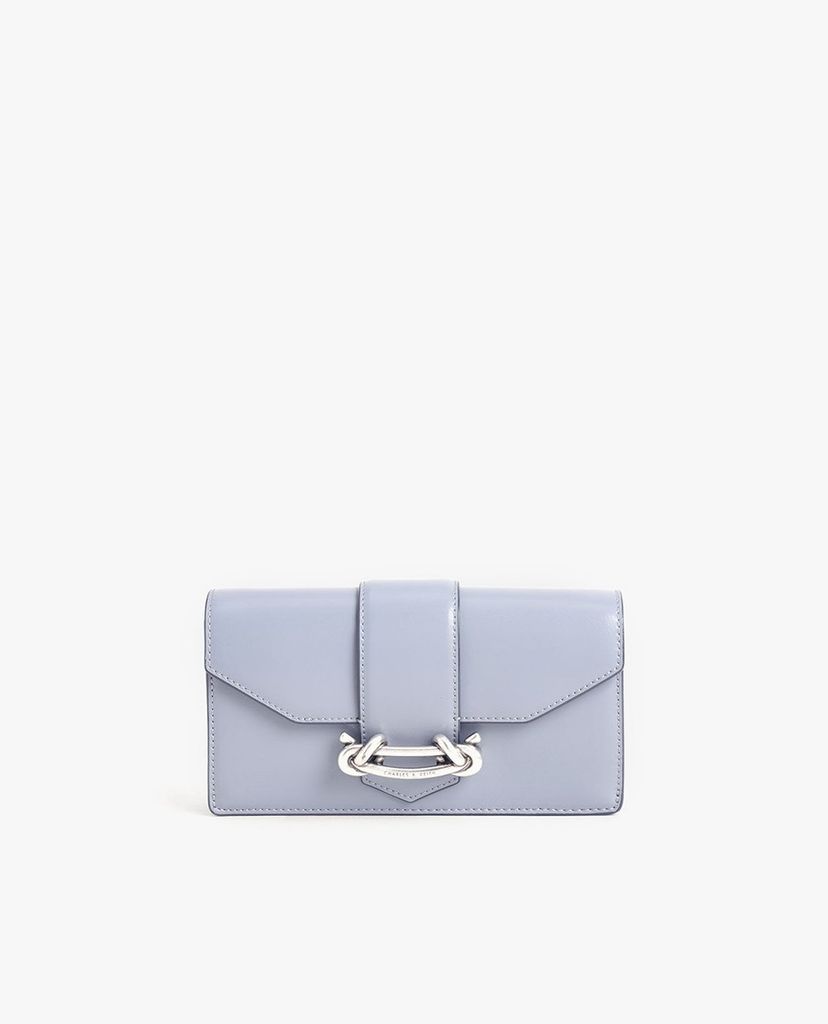 CHARLES & KEITH - Ví cầm tay nữ chữ nhật Metallic Buckle