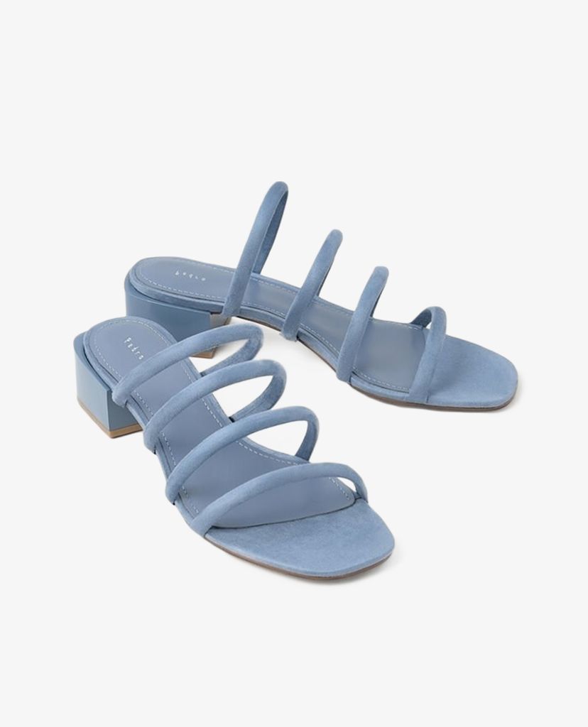 PEDRO - Giày cao gót hở mũi quai ngang Suede Strappy Mules