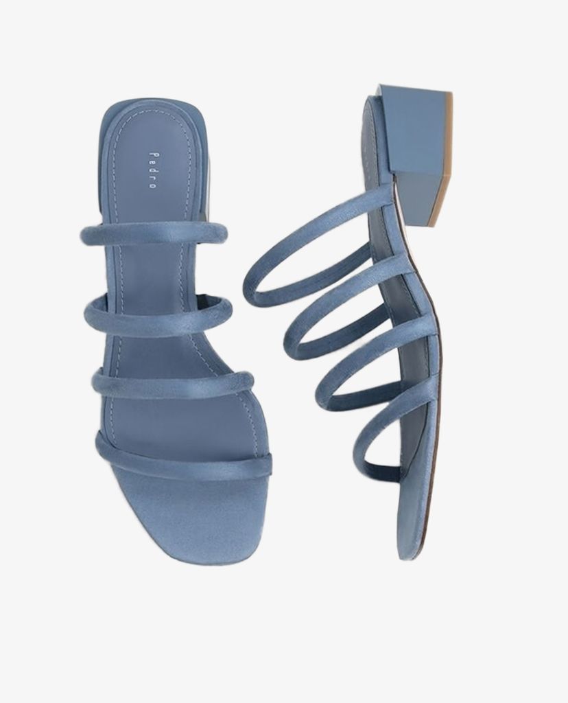 PEDRO - Giày cao gót hở mũi quai ngang Suede Strappy Mules