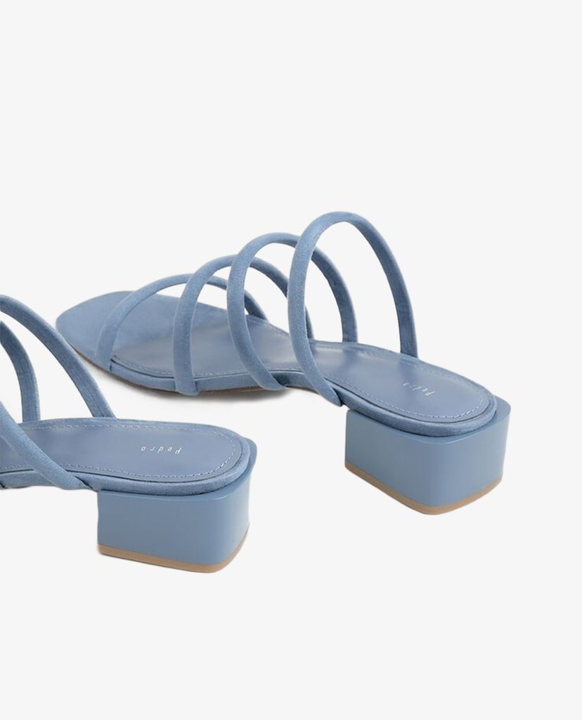 PEDRO - Giày cao gót hở mũi quai ngang Suede Strappy Mules