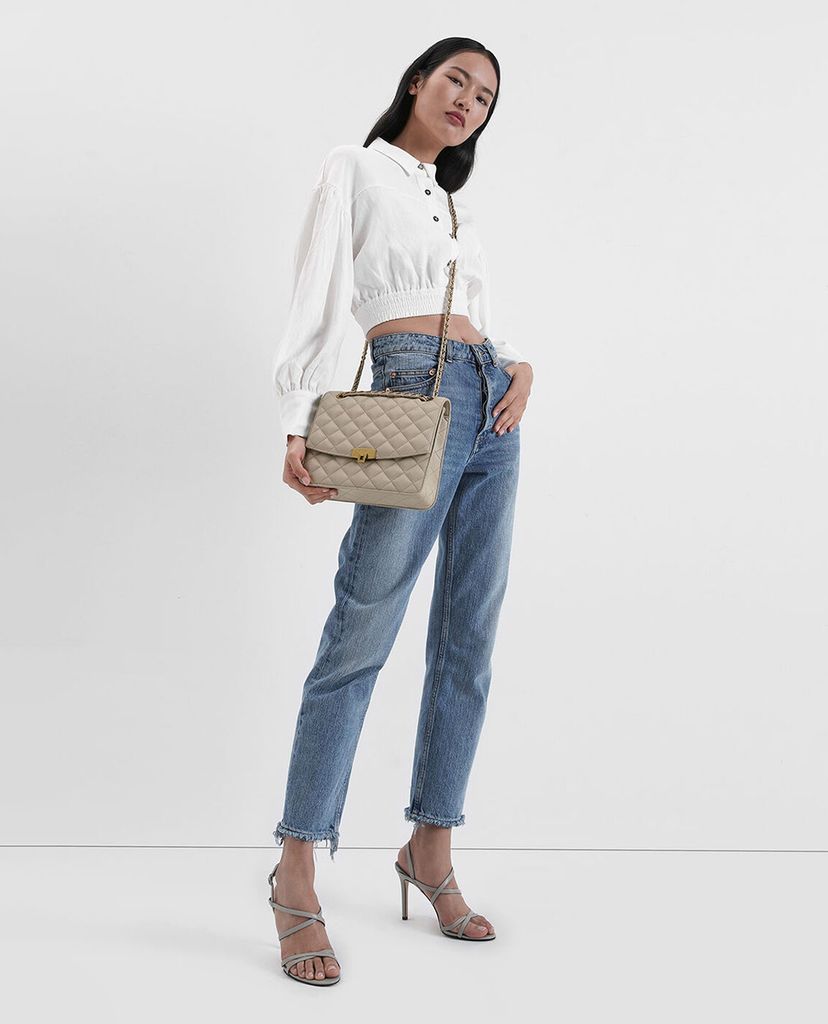 CHARLES & KEITH - Giày cao gót hở mũi Criss Cross Strappy