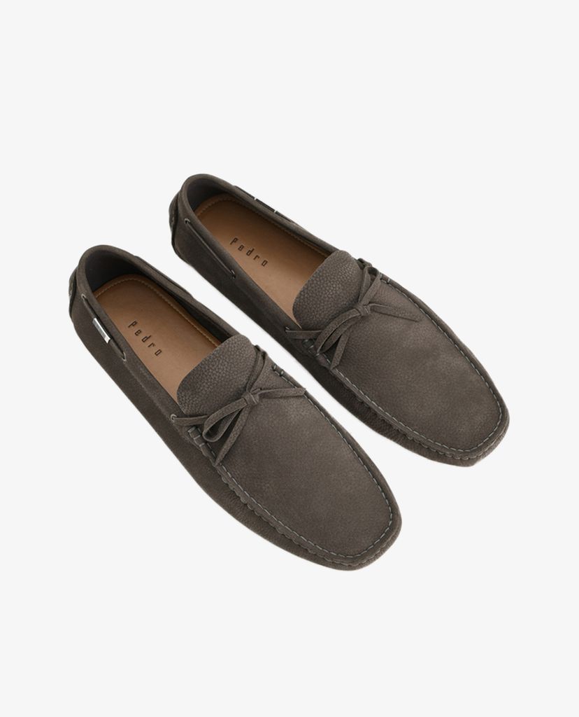PEDRO - Giày lười nam Bow Detailed Nubuck
