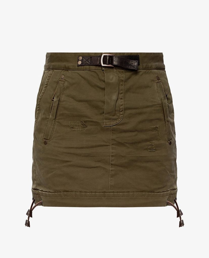 DSQUARED2 - Chân váy mini denim chữ A Distressed