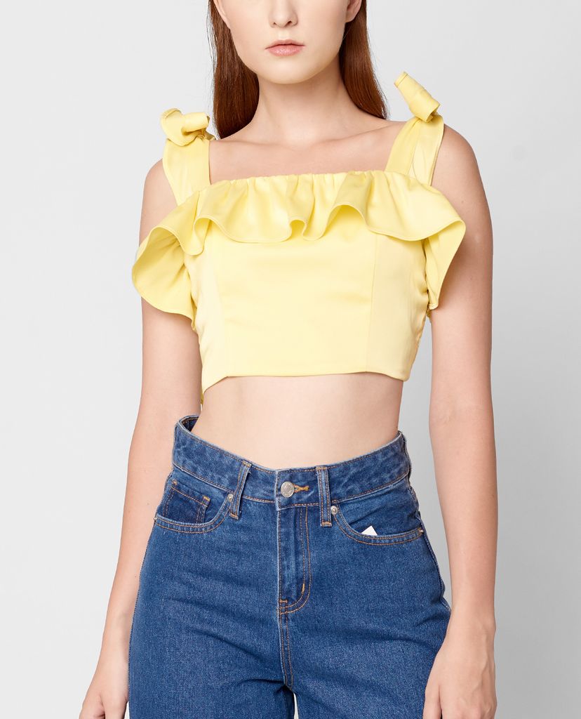 GIGI - Áo croptop nữ hai dây Ruffle Tie Camisole
