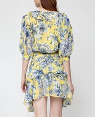 GIGI - Đầm mini cổ V tay ngắn Tiered Ruffles